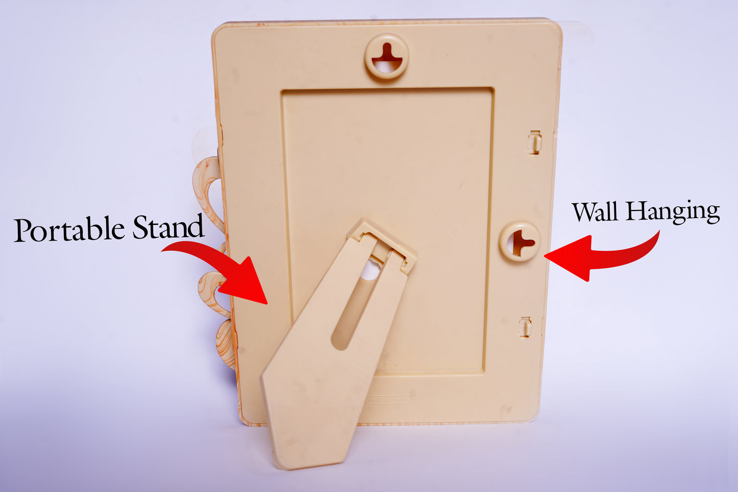 Valentine’s Day Wooden-Style Heart Photo Frame – Wall & Table Stand (Fiber Material)